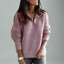 Gisela - Langärmelig Hoher Kragen Gestrickt Jumper