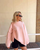 Freya - Rundhalsausschnitt Langärmelig Lose Pullover