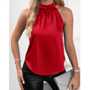 Hannah - Ärmellose Neckholder Schulterfrei Bluse mit lockerer Passform