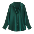 Grete – Lockere Passform Langarmshirt mit Knopfleiste
