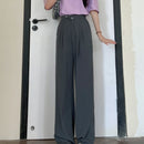 Alina – Elegante Hohe Taille Hose mit Doppelknopfle und weitem Bein