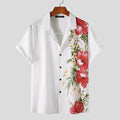 Liam – Kurzarmshirt mit seitlichem Blumenprint und Relaxed Fit