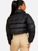 Sophia - Langärmelige Reißverschluss Pufferjacke Mit Kordelzug