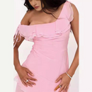Isabel – Modisches Schulterfrei Minikleid mit Rüschendetails