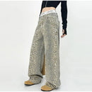 Elke – Modische Hose mit weitem Bein und Taschen Und Leopardenmuster