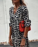 Mila – Mühelose Eleganz GeoVogue Maxikleid