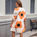 Hanna – Bedrucktes Midikleid mit langen Ärmeln und Knopfdetails