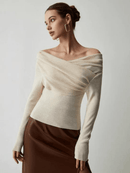 Greta - Lässiger Langärmelig Schlank Aus Schulter Pullover