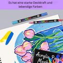 ColorFlow - Acrylic Farbmarkierungsset mit Doppelspitzen und Metallic Farben für kühne Kreationen