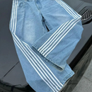Lara – Lockere Passform hoher Taille  Hose mit Taschen und Seitenstreifen