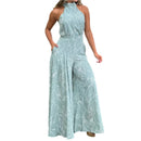 Eleni – Einzigartiger bedruckter Overall mit weitem Bein und Taschen