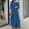 Isla - Elegantes schulterfreies Maxikleid mit langen Ärmeln und bequemer Passform
