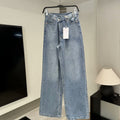 Luisa – Lässige Weites Bein Hohe Taille Hose mit Knopf und Taschen