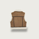 Clara - Bequeme Ärmellos Vlies Wildleder Jacke Mit Reißverschluß