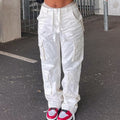 Pauline – Locker geschnittene Cargohose mit hoher Taille Knopf und mehreren Taschen