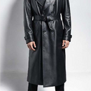 Felix - Lässiger knielanger doppelreihiger Trenchcoat mit langen Ärmeln und Taschen