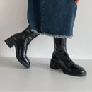 Marie - Lässige Stiefeletten mit Blockabsatz und Reißverschluss hinten
