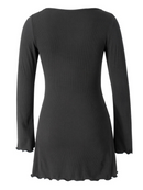 Leonie - Stylisches Midikleid mit V Ausschnitt und langen Ärmeln