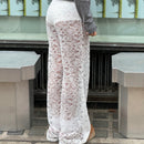 Hanna – Modische Hohe Taille Weites Bein Schlaghosen mit floralem Design