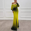 Malina – Stylisches Schulterfrei Langarmkleid mit Seitenschlitz