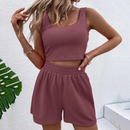 Julia – Elegantes ärmelloses Top und elastische Kurze Hosen zweiteiliges Satz