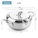 TempuraPro – Bratpfanne mit eingebautem Thermometer und Ölfilter für perfektes Kochen