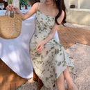 Laura – Langes ärmelloses Kleid mit Spaghettiträgern und Blumenmuster