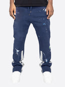 Felix – Bedruckte Hose mit entspannter Passform Kordelzug in der Taille und Seitentaschen