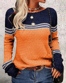Diana - Rundhalsausschnitt Langärmelig Strickpullover