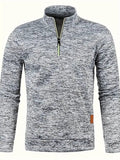 Anselm - Lässig Langärmelig Vlies Halber Reißverschluss Pullover