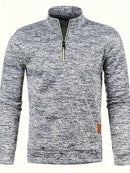 Anselm - Lässig Langärmelig Vlies Halber Reißverschluss Pullover