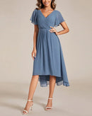 Maya – Stilvolles Midikleid Mit Kurzen Ärmeln