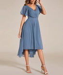 Maya – Stilvolles Midikleid Mit Kurzen Ärmeln