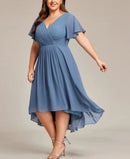 Maya – Stilvolles Midikleid Mit Kurzen Ärmeln