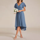 Maya – Stilvolles Midikleid Mit Kurzen Ärmeln