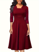 Emma – Elegantes Kleid mit langen Ärmeln und quadratischem Ausschnitt