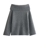 Sabine - Luxuriöser Off Schulter-Pullover mit langen Ärmeln