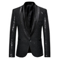 Eike - Schlanke Passform Reverskragen Pailletten Blazer mit langen Ärmeln und Taschen