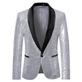 Eike - Schlanke Passform Reverskragen Pailletten Blazer mit langen Ärmeln und Taschen