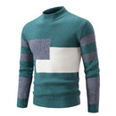 Leon - Langärmelig Rundhalsausschnitt Block Muster Strickpullover