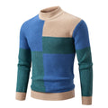 Leon - Langärmelig Rundhalsausschnitt Block Muster Strickpullover