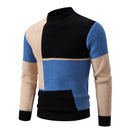 Leon - Langärmelig Rundhalsausschnitt Block Muster Strickpullover
