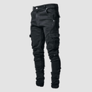 Albert - Bequeme Schlanke Passform Denim Cargohose mit Mehrfachtasche