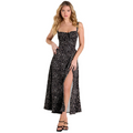 Luisa – Stilvoller Blumendruck Kleid mit Spaghettiträgern und Seitenschlitz