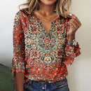 Scarlett – V Ausschnitt Shirt Mit Farbenfrohem Mandala Design