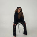 Hanna – Modische Hohe Taille Weites Bein Schlaghosen mit floralem Design