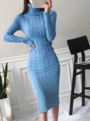 Luisa - Elegantes Schlanke Passform Rollkragenkleid mit langen Ärmeln