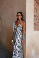 Elara – Polka Dot Kleid mit elegantem V-Ausschnitt und verstellbaren Trägern