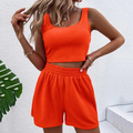 Julia – Elegantes ärmelloses Top und elastische Kurze Hosen zweiteiliges Satz