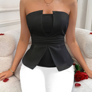 Noah - Falten Tops mit smocked Details und trägerlosen Design